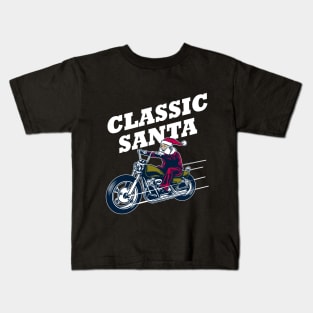 Motorcycle Classic Santa Gift for Daddy Christmas T-Shirt Kids T-Shirt